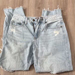 Just USA Light Blue Distressed Straight Leg Jeans